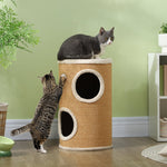 Cat Tree, Plush Sisal Surface, Brown-Beige