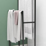 Towel Rail, Freestanding with 2 Rails, Metal, Black