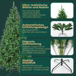 Artificial Christmas Tree 180cm, 1097 Tips, with Lights & Stand, PVC