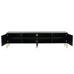 TV Cabinet 190cm Gold Table Legs - Black