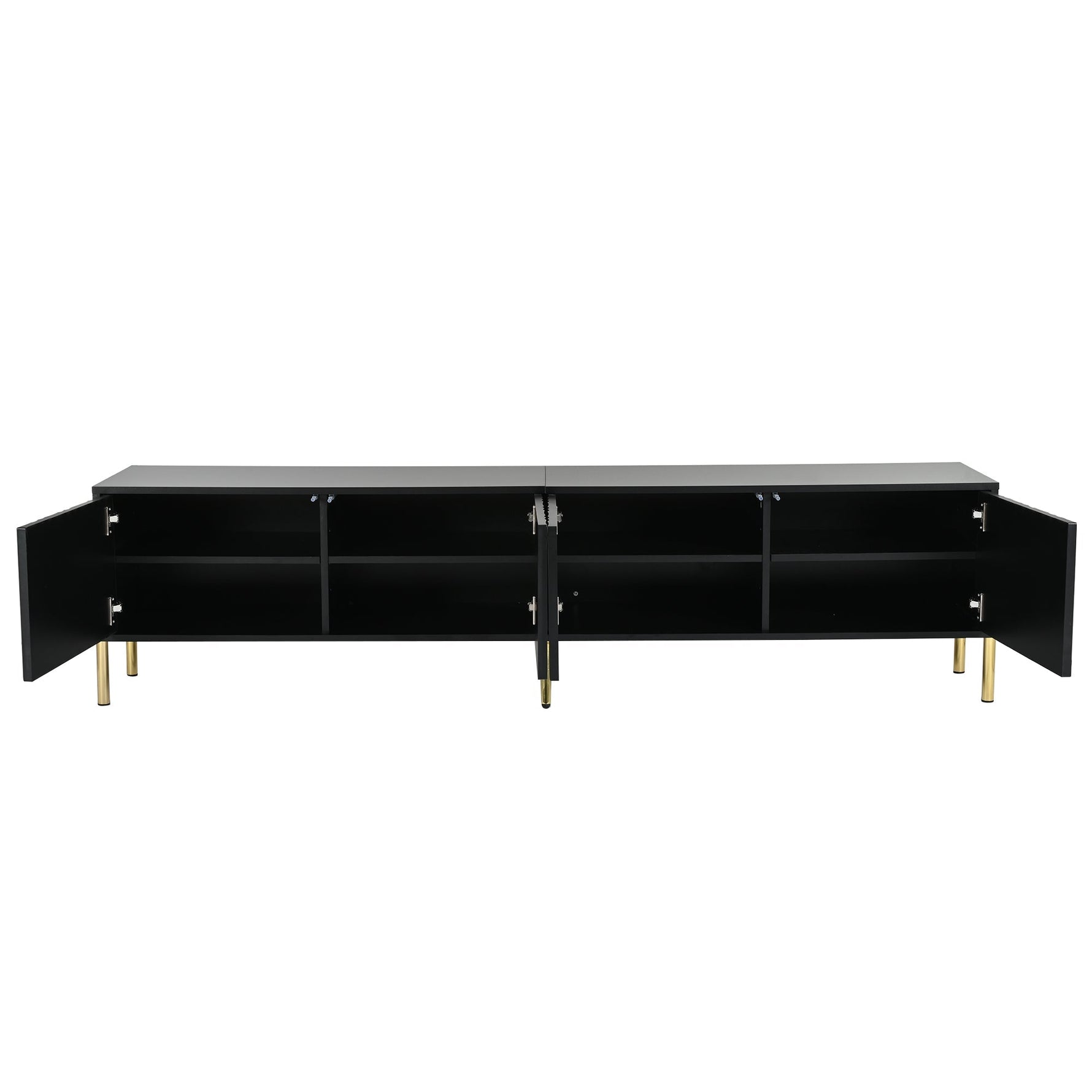 TV Cabinet 190cm Gold Table Legs - Black
