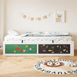 Wooden Bed 90x200cm Hydraulic Writing Surface Storage - White