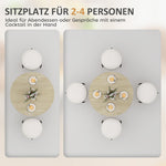 Dining Table, Round Kitchen Table 2 People Industrial Style, Oak