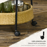 Serving Cart, 2 Shelves, Rattan, Natural