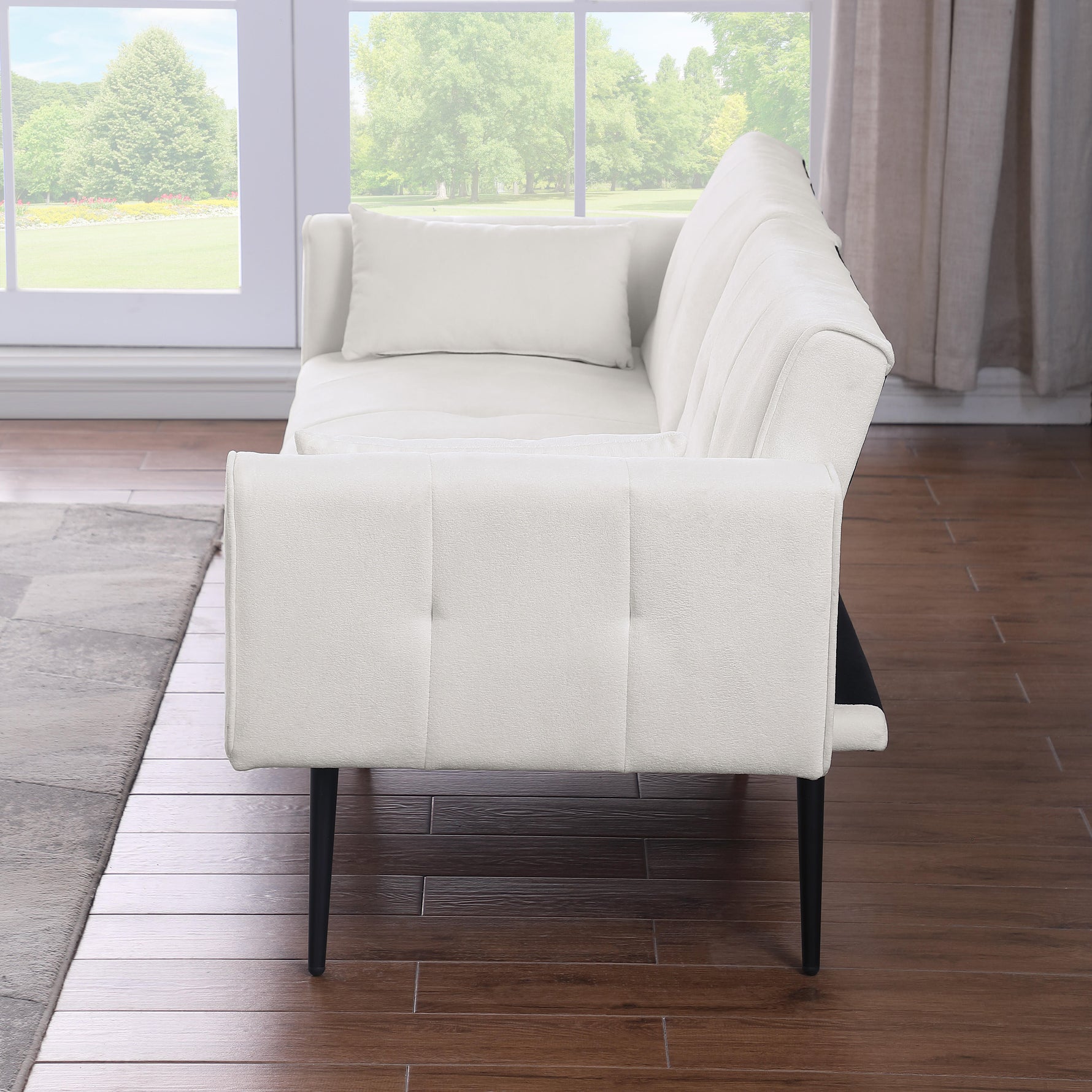 Futon Sofa Bed, Modern 68" Convertible Sleeper Couch, Small Spaces