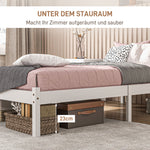 Wooden Bed Frame 208x96cm Slatted Base Headboard, White