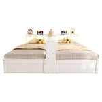 Multifunctional Sofa Bed 90/180x200cm with Storage & LED, White