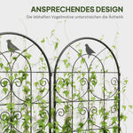 Metal Trellis Set of 2, Rustproof Bird Design 50x120cm, Black