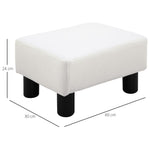Chesterfield Footstool, 40x30x24cm, White Faux Leather
