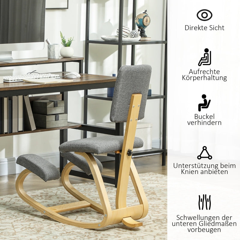 Ergonomic Kneeling Chair, Health Stool for Home Office, Gray
