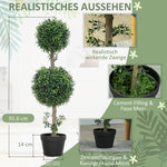 Artificial Boxwood Plants, Set of 2 Large 91.6 cm UV Protected, Green Plastic