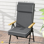 Seat Cushion, Water-Repellent, Headrest, Dark Grey