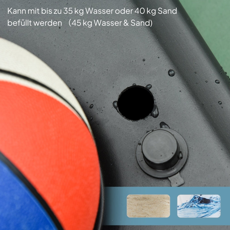 Basketball Hoop for Teenagers, 160-210 cm Height-Adjustable Stand with Wheels, Outdoor