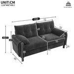 Modern 2-Seater Sofa, Thick Cushions, Scandinavian Design, Chenille Gray