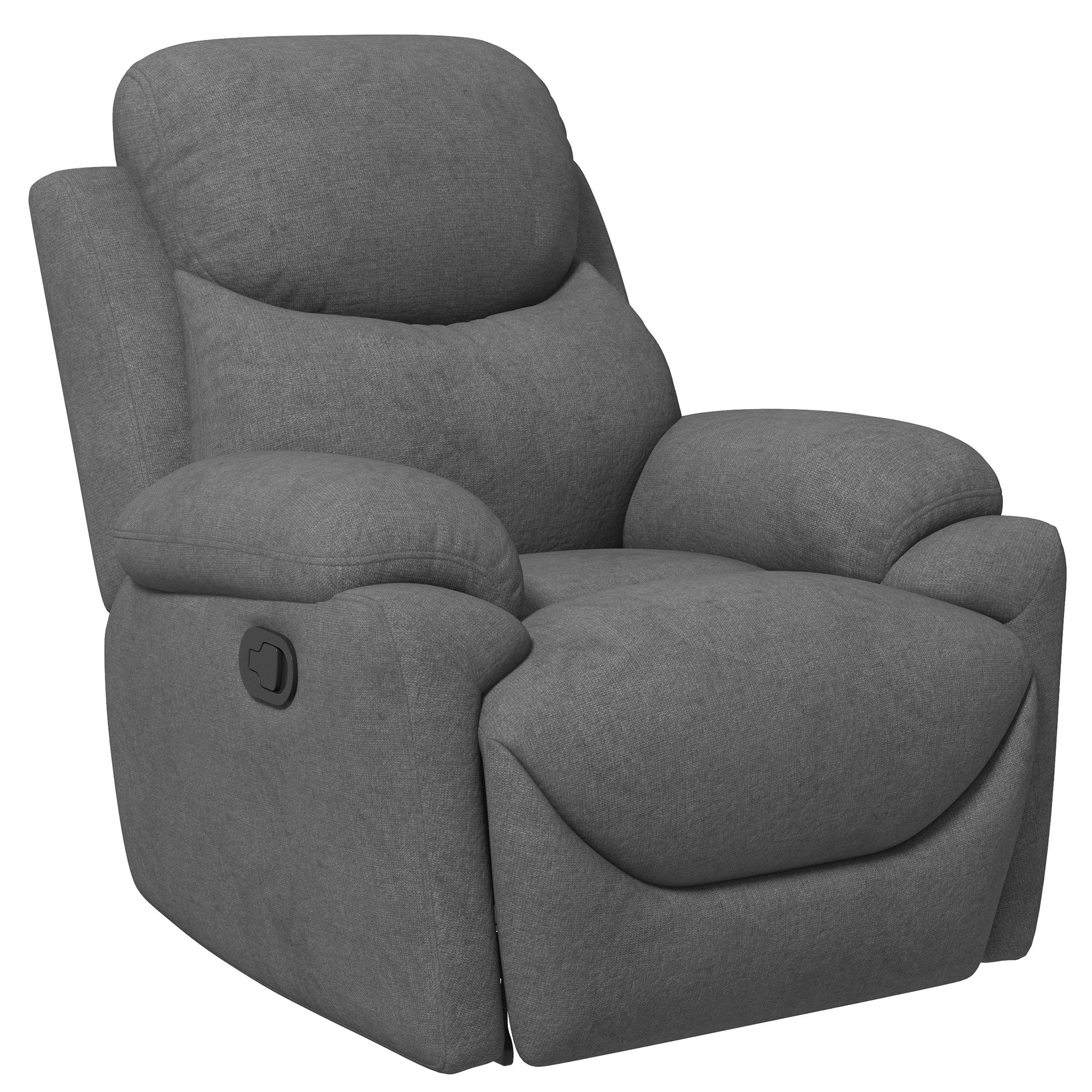 Reclining Armchair, Upholstered Lounge Chair Linen Look, Grey