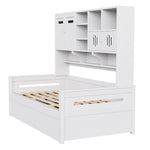 Wooden Sofa Bed 90x200cm with Hydraulic Storage in White
