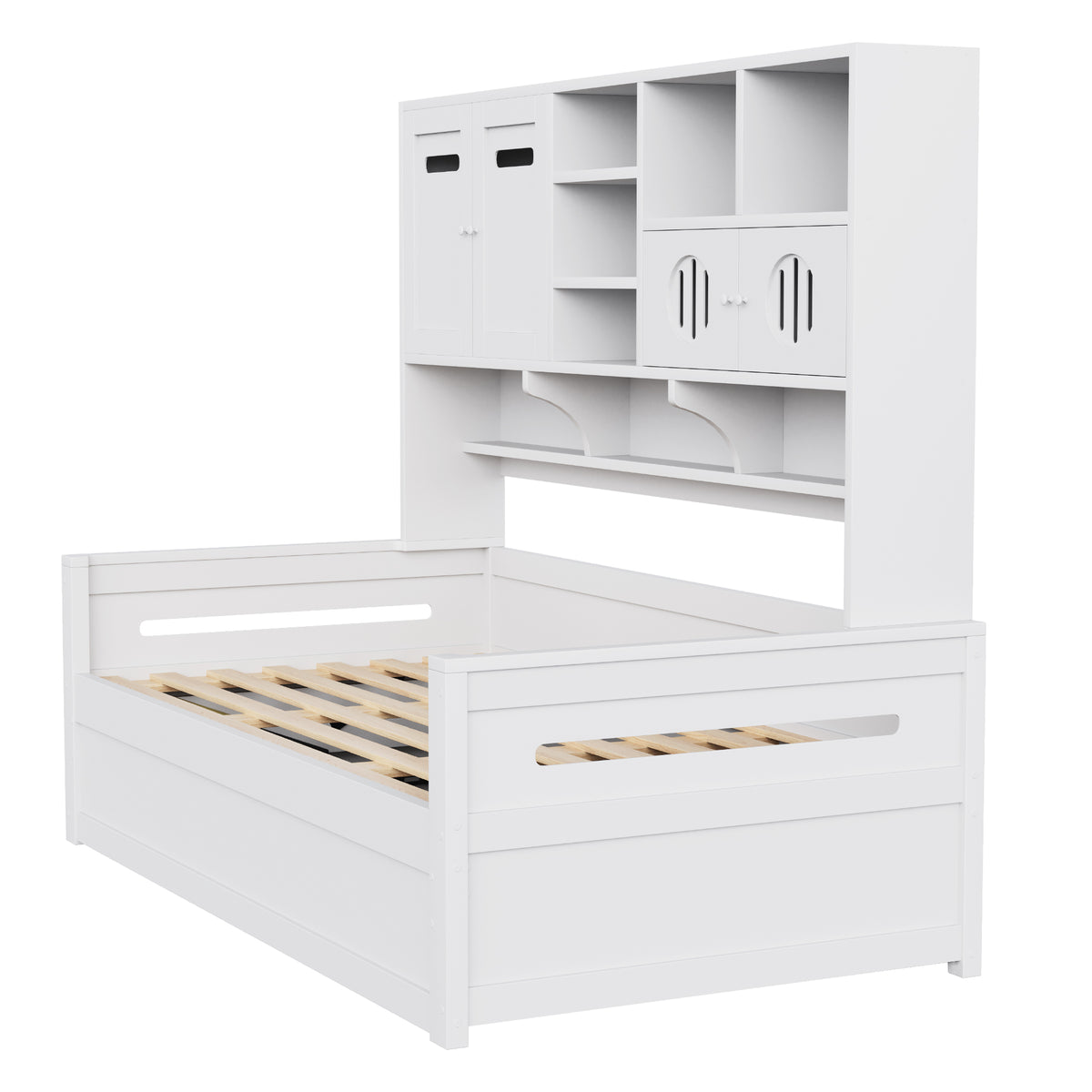 Wooden Sofa Bed 90x200cm with Hydraulic Storage in White