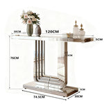 Mirrored Console Table 120cm Modern U-Shape - Silver