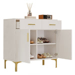 Modern sideboard with 2 doors and 2 drawers, metal
