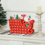 Advent Calendar, 24 Compartments Christmas Box, MDF Board Red