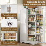 Kitchen Cabinet 60x35x128cm LED Sensor Adjustable Shelves Double Door - White