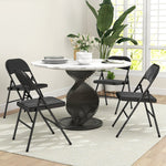 Folding Chairs, Portable Office with Cushions, Black