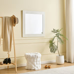 Square Wall Mirror 80x80cm Modern Design White Wood Look