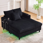 Chaise Longue Recliner, Soft with Cup Holders, USB Ports & LED Lighting