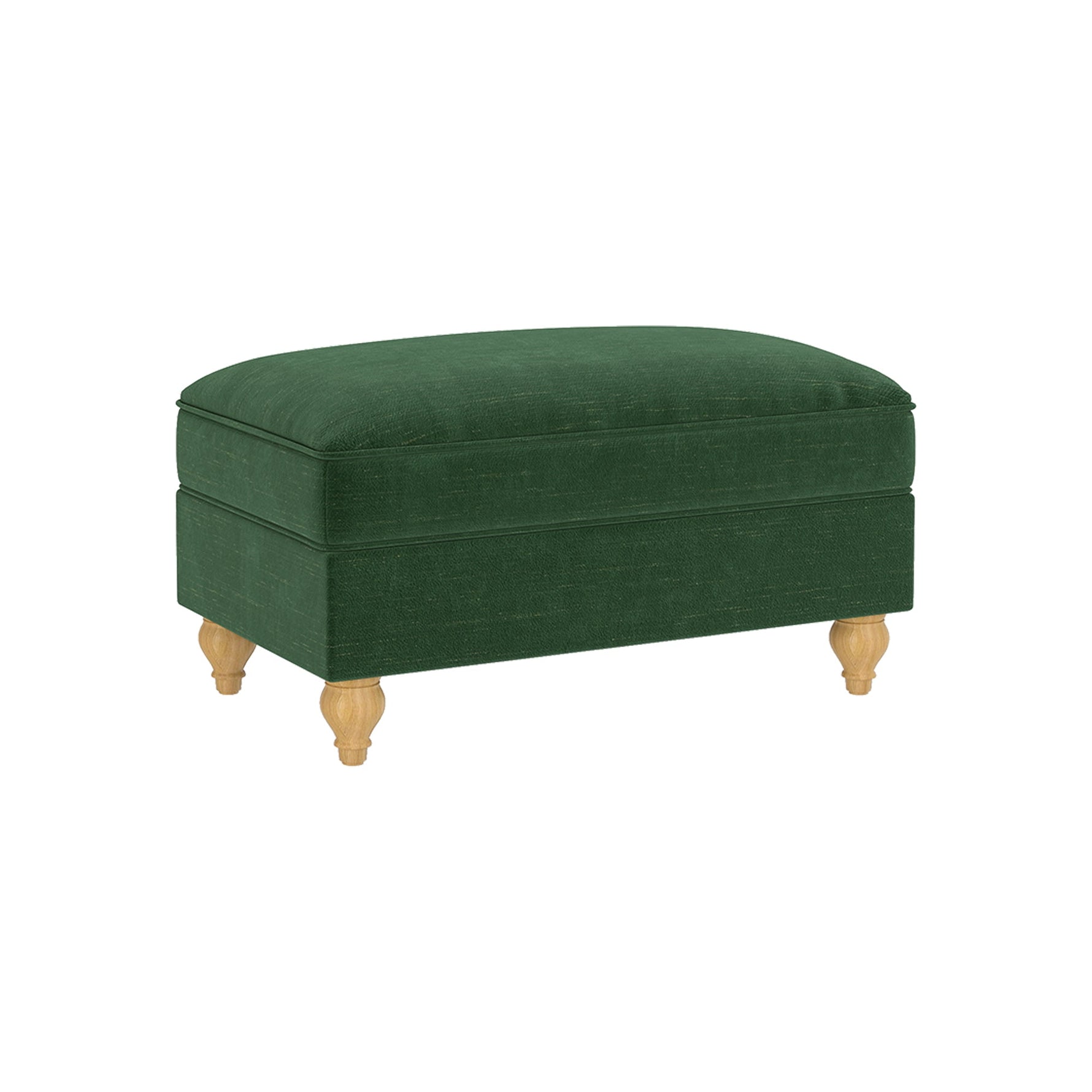 Windsor Stool with Removable Ruffle Skirt and Chenille Fabric, Green
