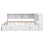 Daybed Sofa Bed 90x200cm 2 Drawers Power Outlet USB - White Chipboard