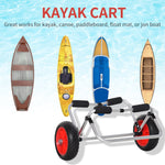 Canoe/Kayak/Surf Trolley Foldable with PU Wheels Padded Aluminum, Silver