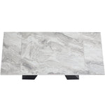 Telescopic Dining Table Extendable 99-159cm Pedestal Legs - Grey