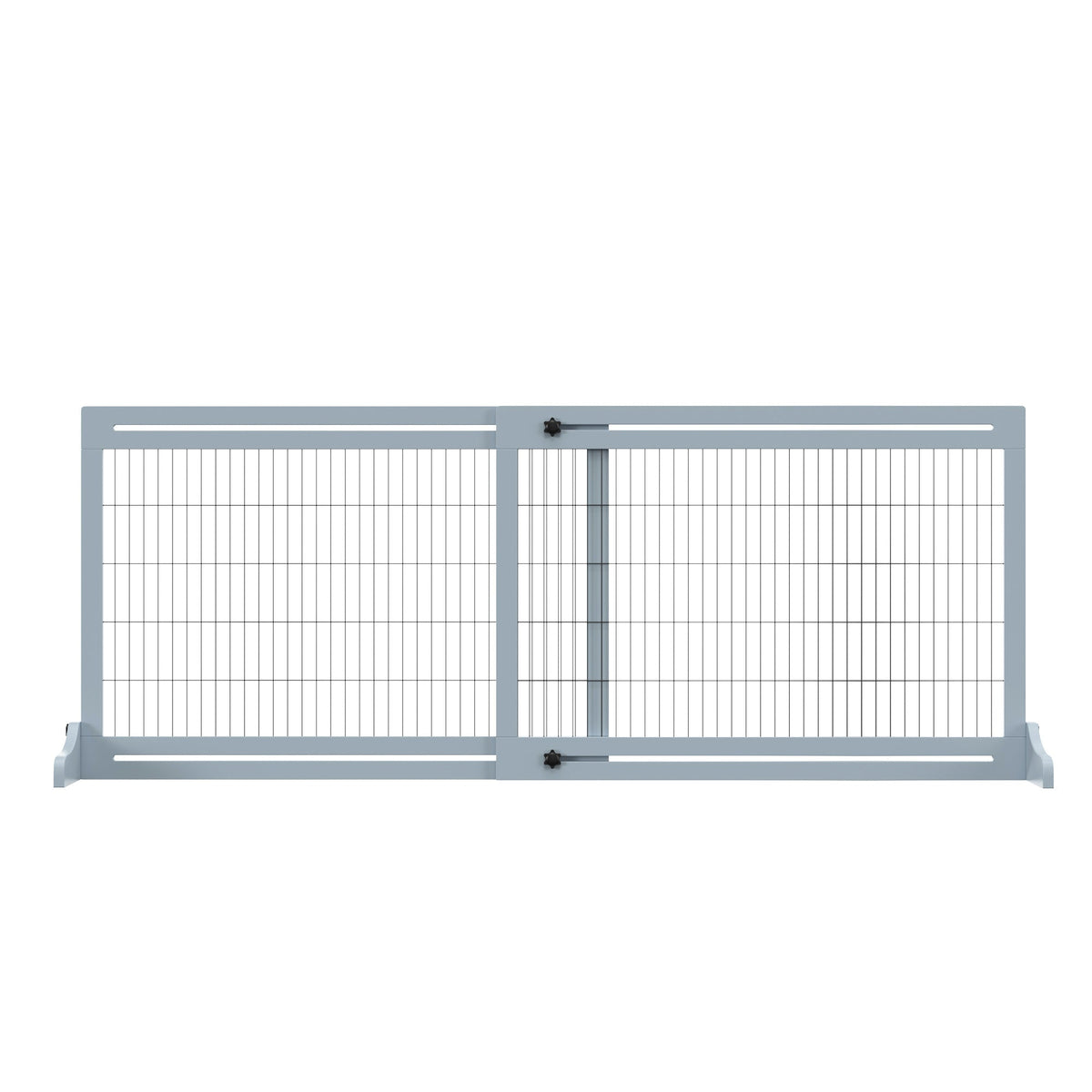 Wooden Dog Gate, Extendable Freestanding 104-183cm Grey