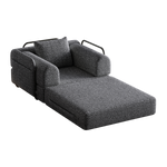 2-in-1 Sleeper Sofa with Storage Armrest and Multiple Configurations, Chenille