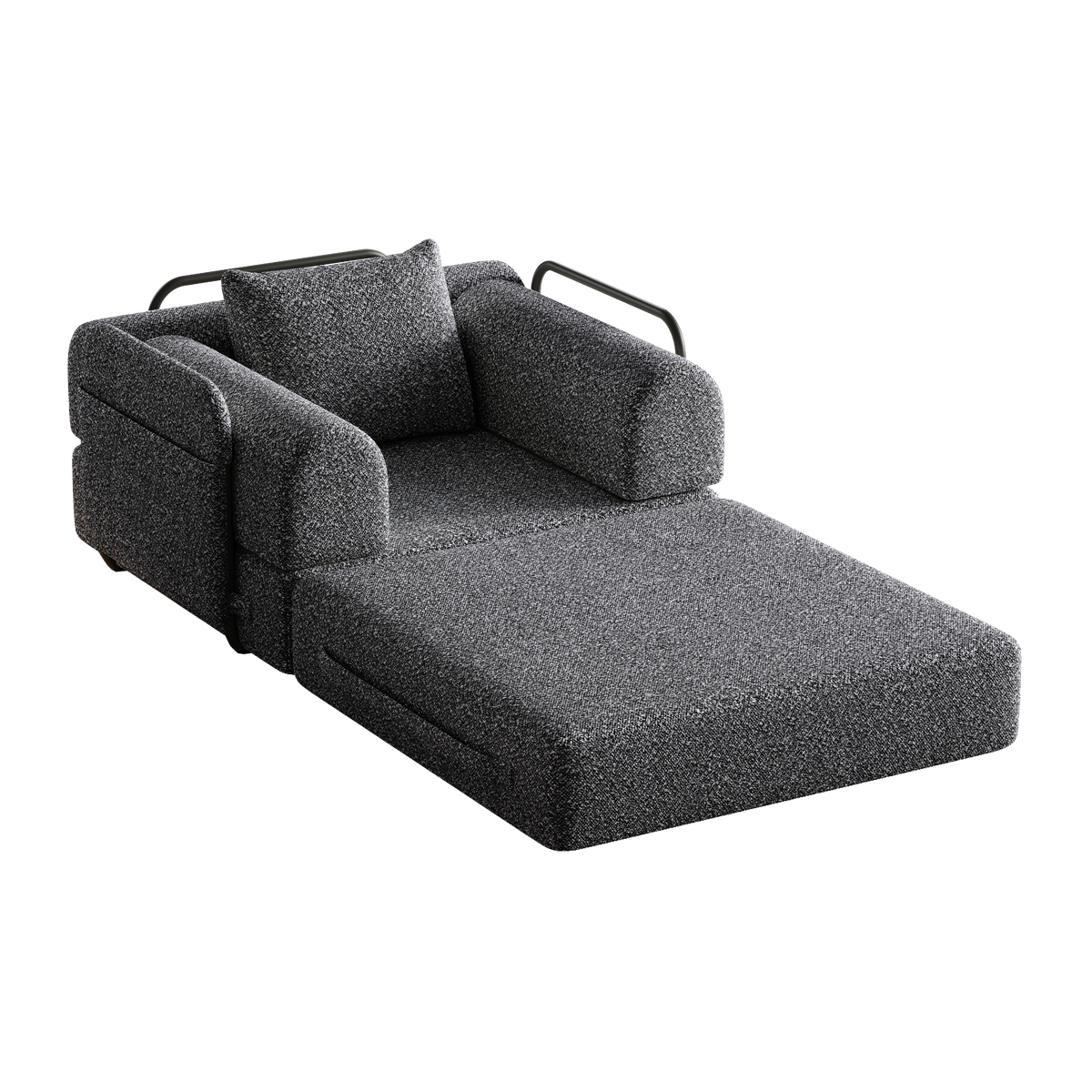 2-in-1 Sleeper Sofa with Storage Armrest and Multiple Configurations, Chenille