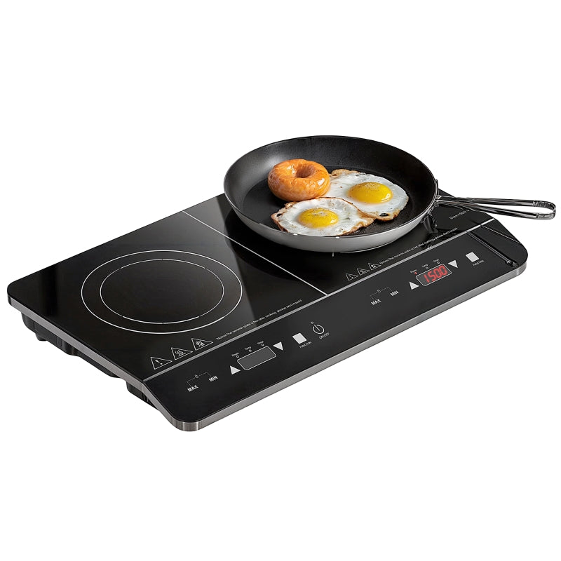 Induction Hob, 2 Plate Portable, 3500W, Black