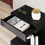 Bedside Table with Drawers, Shelf, 40 x 30 x 46 cm, Black