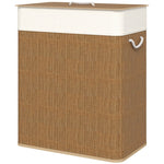 Bamboo Laundry Basket 100L with Rope Handles, Brown