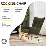 Rocking Chair Modern High Back Armrests - Green