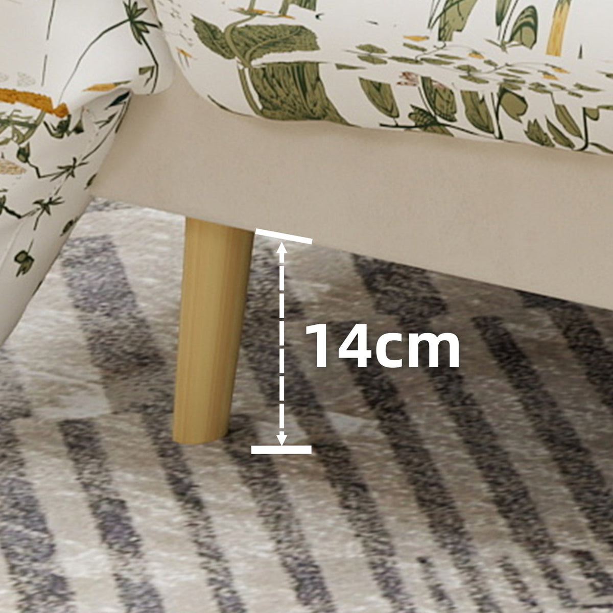 Modern Minimalist Soft Bed, Comfortable Soft Headboard 160x200cm Low Box, Beige