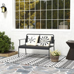 2-Seater Garden Bench, Water-Repellent, 240kg Load, Black