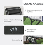 Folding Garden Lounger, 120kg 5-Position Reclining with Headrest, Steel Polyester Light Grey