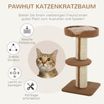 Cat Tree, 91 cm Sisal Posts, Platform, Light Brown