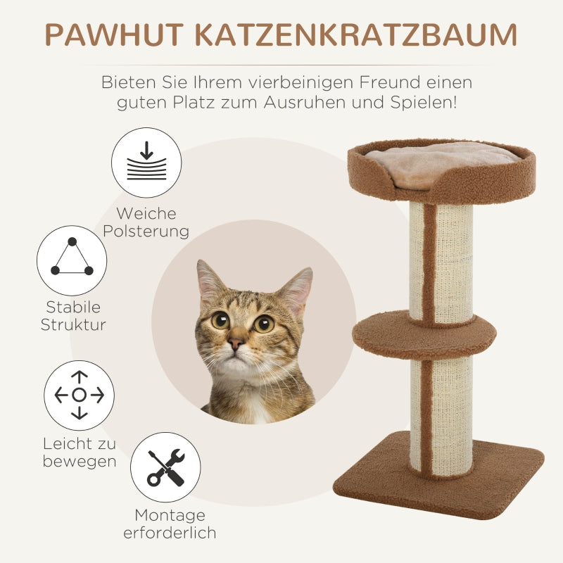 Cat Tree, 91 cm Sisal Posts, Platform, Light Brown