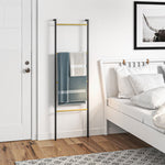 Towel Ladder, 4 Bars, Space Saving, Steel Black