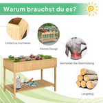 Planting Table Raised Bed, 8 Compartments with Drainage, Fir Solid Wood