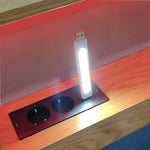 3-in-1 Extendable Sofa Bed 90x200cm with LED & Drawers, Wood