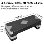 Aerobic Stepper 68.5cm (27") Adjustable Height Workout Step Platform Gray