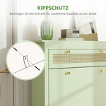 Shoe Cabinet with 2 Doors, Drawer, 12 Pairs, Green