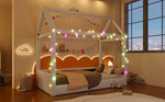 Upholstered Daybed 90x200cm with LED Light Strips - Beige